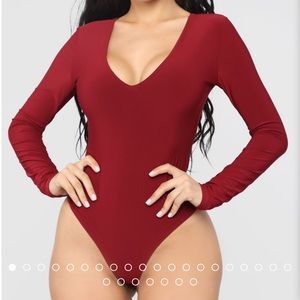 Fashion Nova Louise V neck thong bodysuit
